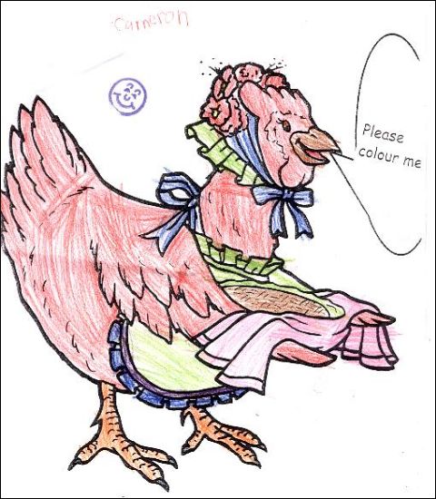 Hen (coloured in)