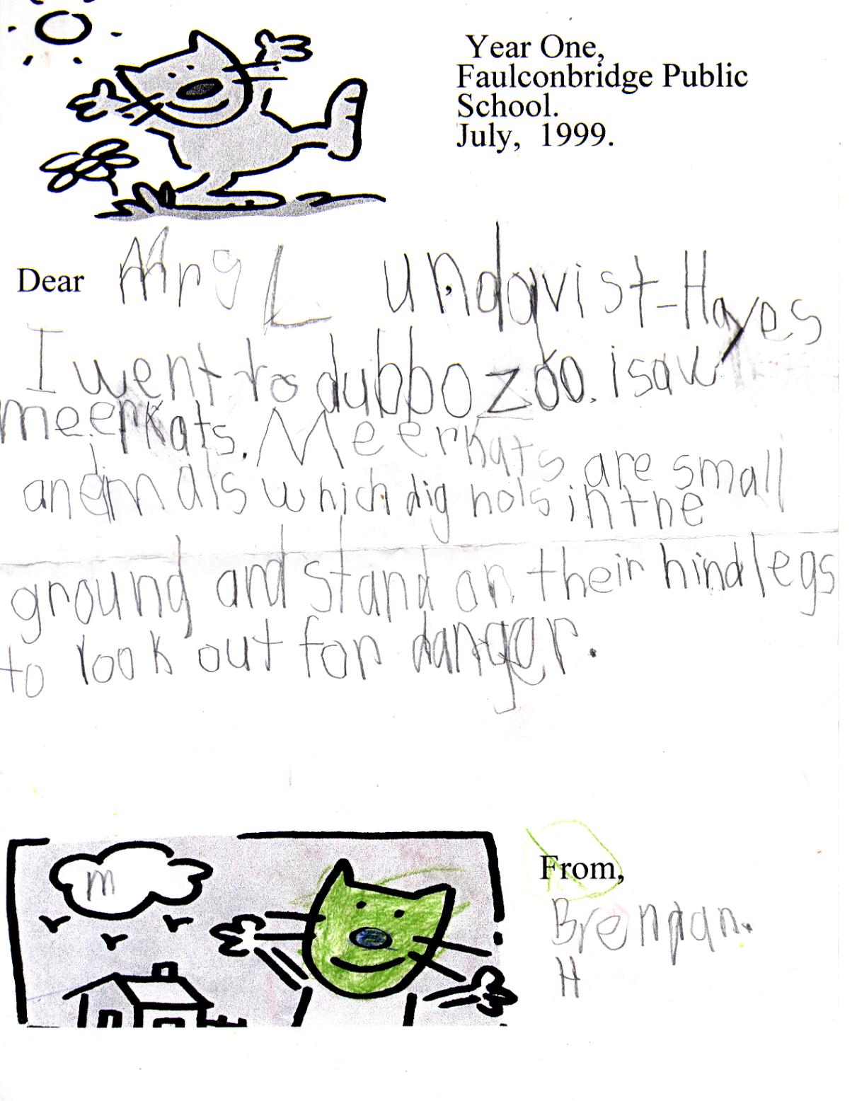 Letter to Mrs Lundqvist-Hayes