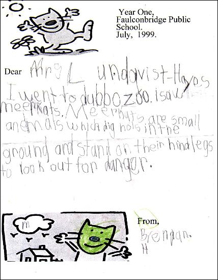 Letter to Mrs Lundqvist-Hayes