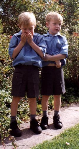 Cameron and Brendan's first day at school